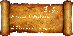 Bukovszki Julianna névjegykártya